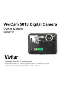 Vivitar ViviCam 5018 manual. Camera Instructions.